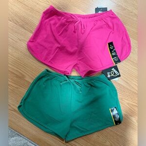 Girls Set Of 2 Green And Pink Shorts Size Large, Small NEW Art Class …36